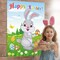 Easter Game for Kids, Pin The Tail on The Bunny, Pin The Egg on The Bunny with 24 Tails